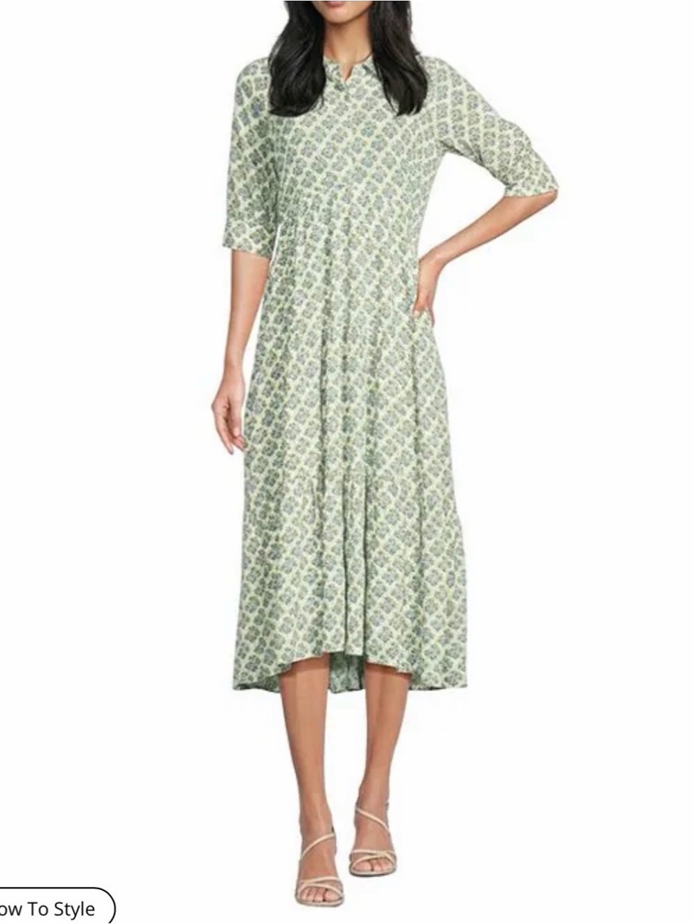 NWT A Loves A Dillards Printed Midi Dress in Sage Green BRAND NEW